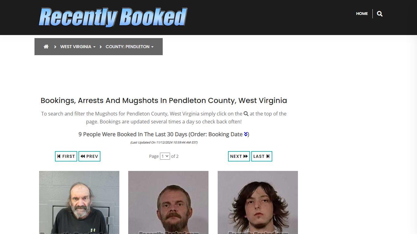 Bookings, Arrests and Mugshots in Pendleton County, West Virginia