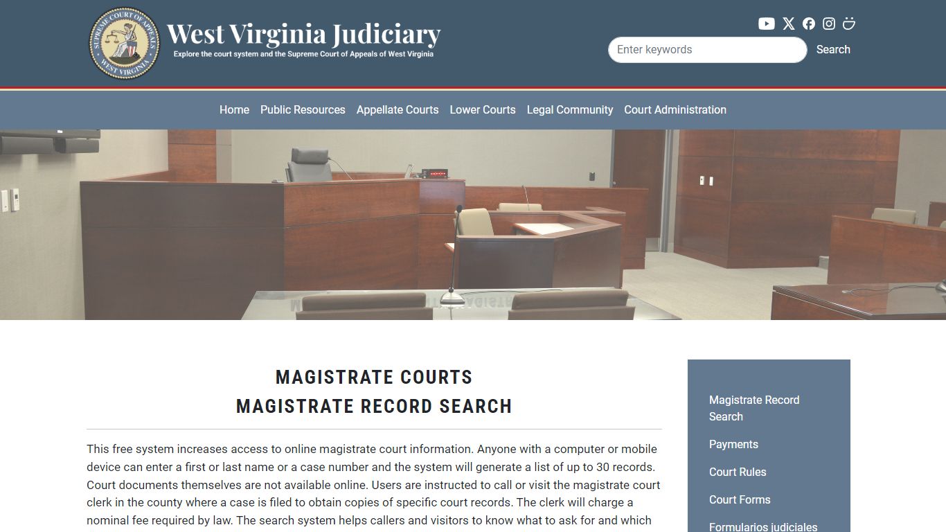 Magistrate Record Search | West Virginia Judiciary - courtswv.gov