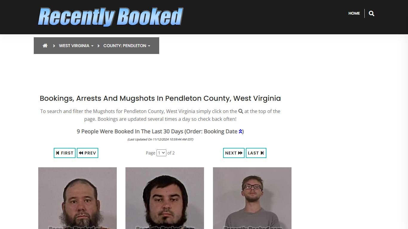 Bookings, Arrests and Mugshots in Pendleton County, West Virginia